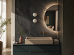 Halve ronde spiegel Napels met verlichting en verwarming