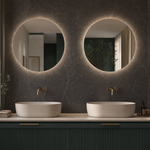 Ronde badkamerspiegel Rome met indirecte verlichting en verwarming